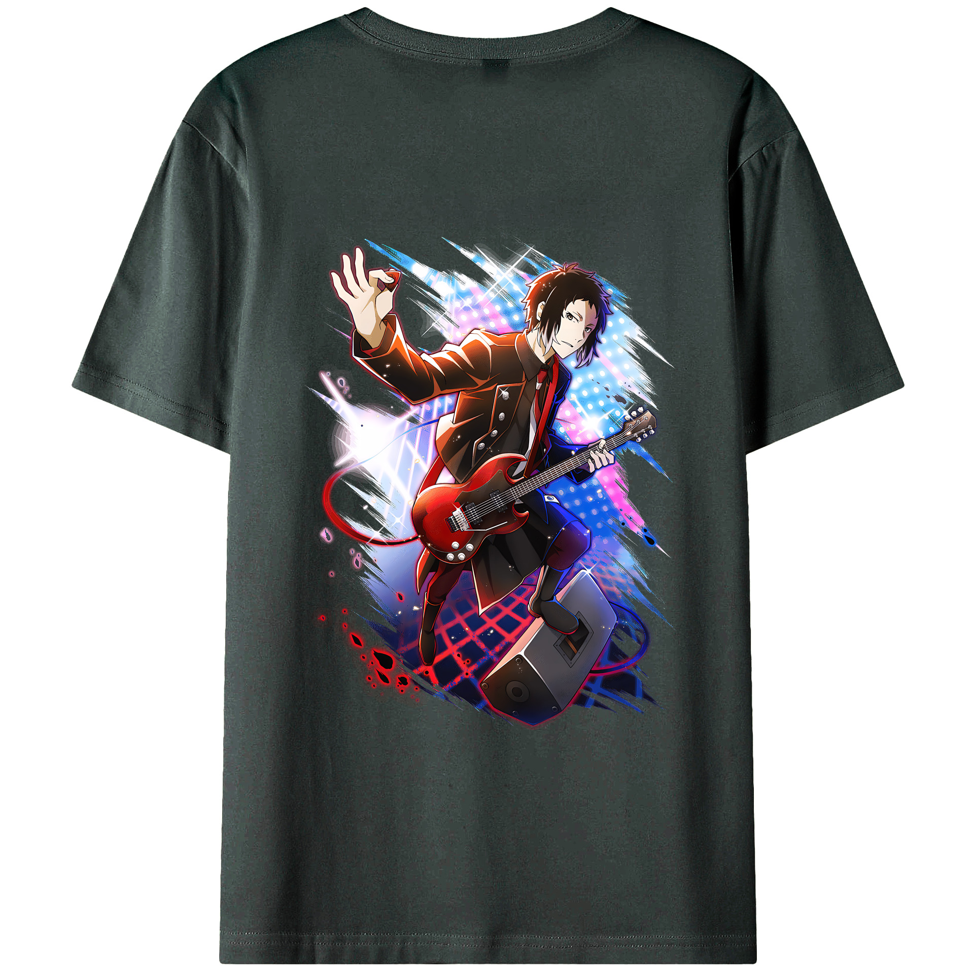 （画像用） 文豪ストレイドッグス Bungo Stray Dogs 綿100％ メンズ半袖Tシャツ（バックプリント） 通気性
